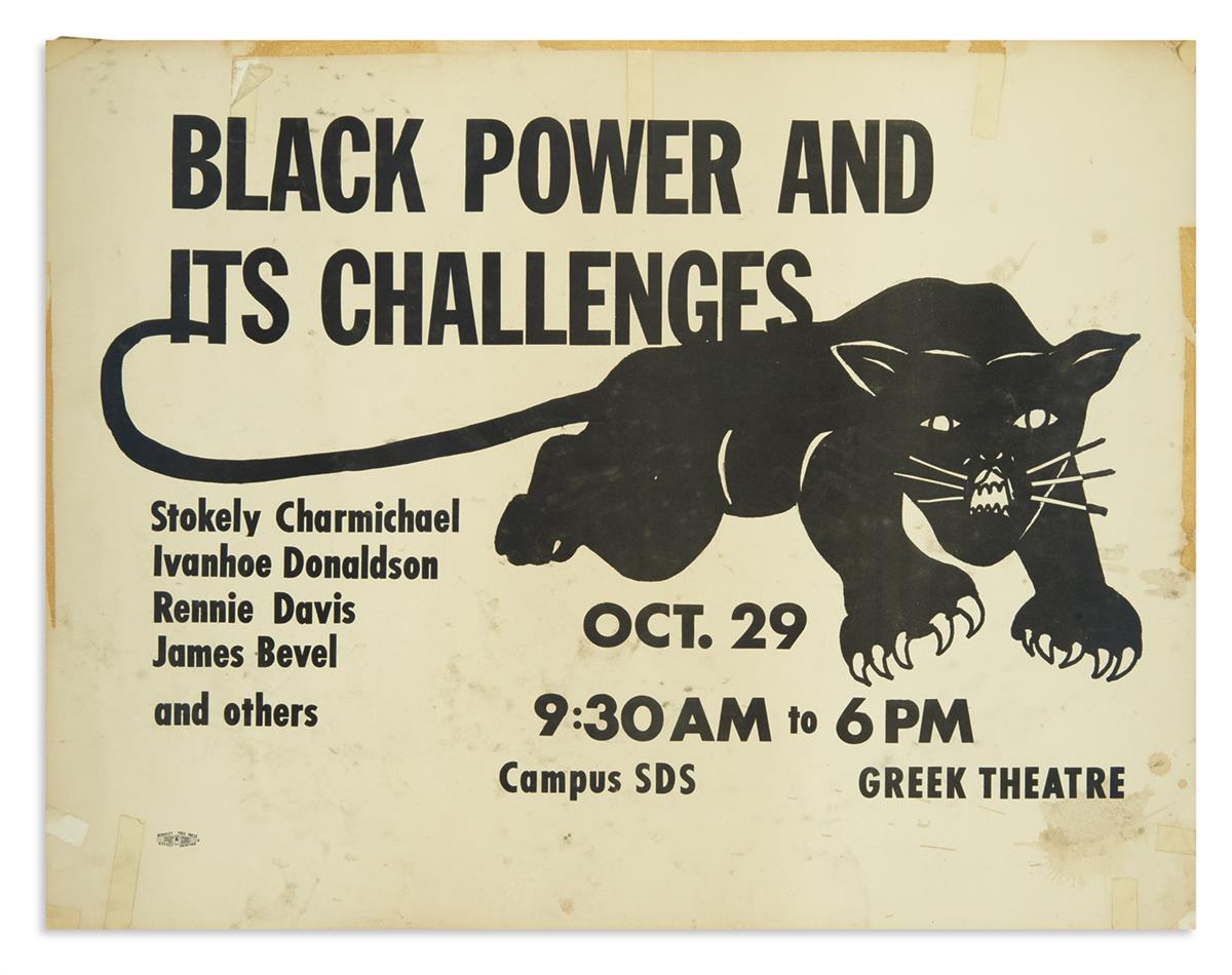 (BLACK PANTHERS.) Poster and program for the important Black Power and Its Challenges conference.
